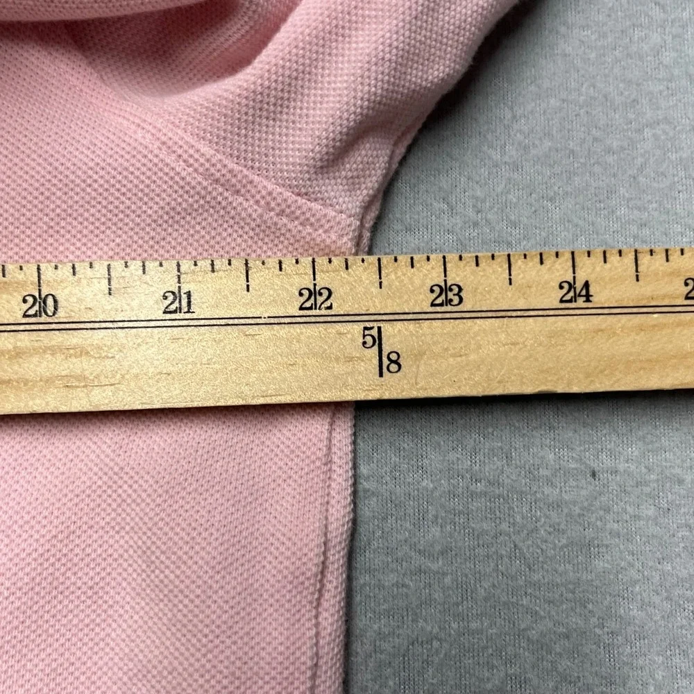 J Crew oarsman Mens Pink Long Sleeve Polo Shirt Size L Cotton Collared Casual‎